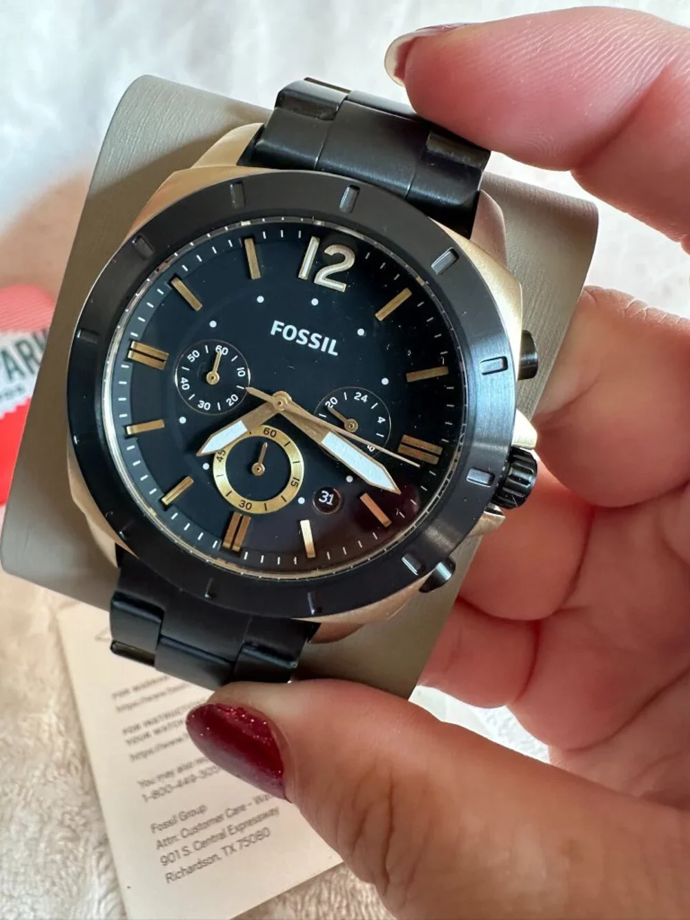 Fossil BQ2196 Privateer Sport Chronograph Men's Watch In Black Stainless Steel